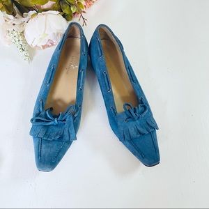 Ann Taylor shoes suede blue size 6.5 M